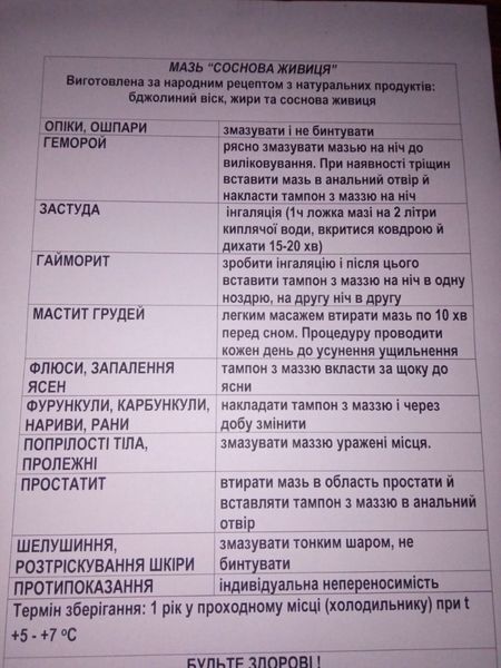 Лечебная мазь "Сосновая живица"